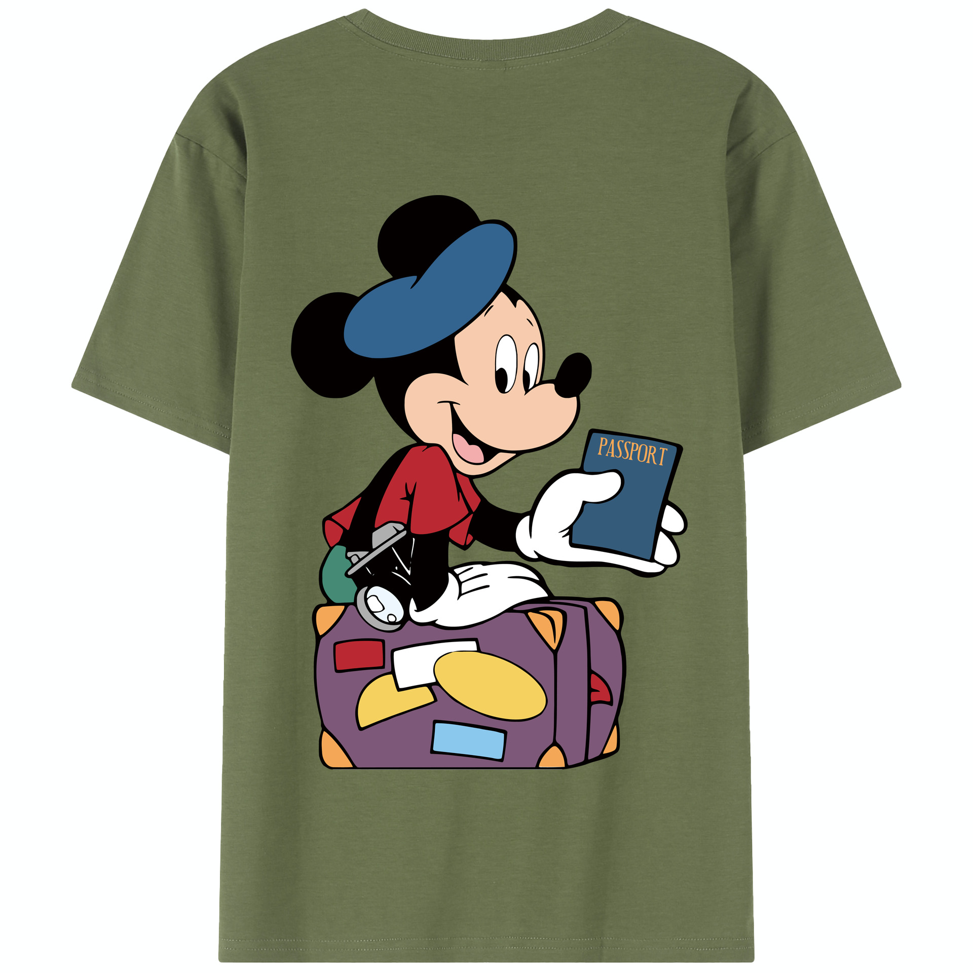 （画像用） ミッキーマウス Mickey Mouse 綿100％半袖Tシャツ（背面プリント）